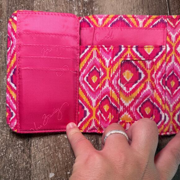 Vera Bradley Clementine Floral Print Trifold Wallet ID Pocket - Picture 3 of 8